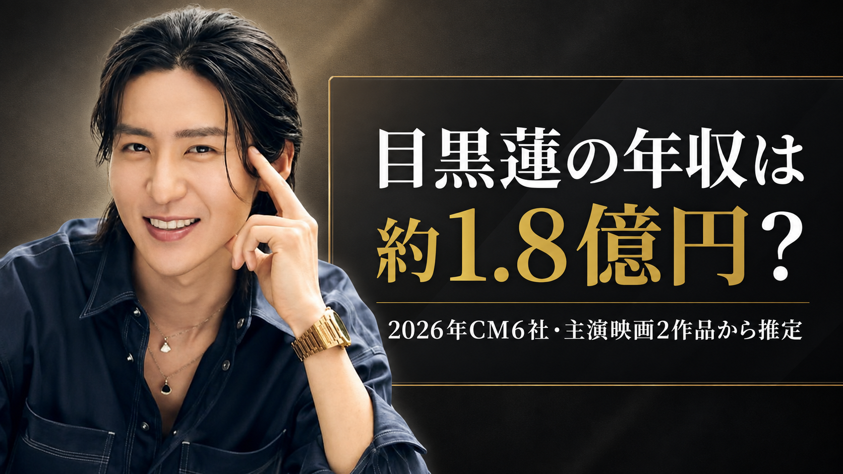 目黒蓮の年収は約1.8億円？2026年CM6社・主演映画2作品から推定