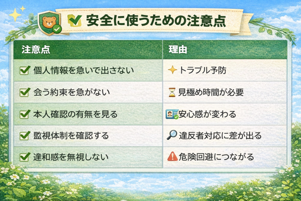 安全に使うための注意点